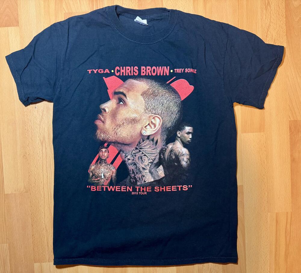 Chris Brown Tyga Trey Songz Shirt Mens Medium Between The Sheets Tour 2015 Tee